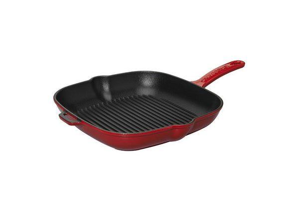 Chasseur French Rectangular Enameled Cast Iron 12 Grill Pan - Red